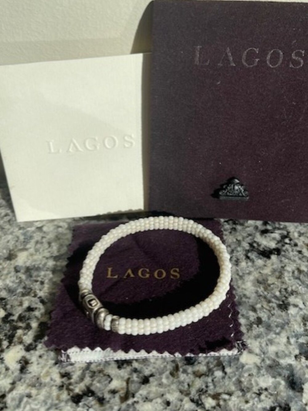 White Lagos Caviar bracelet